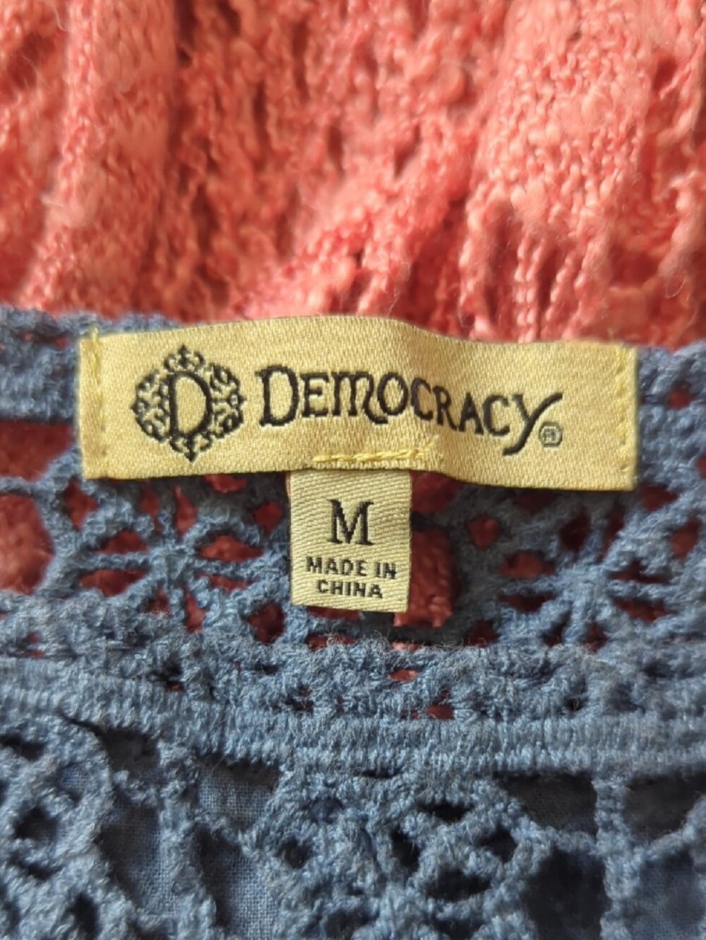 Democracy Crochet-Trim Square Neck Tunic in Slate Blue - Picture 9 of 10